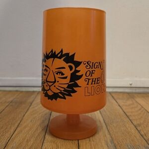1970s Orange Lion Zodiac Vase